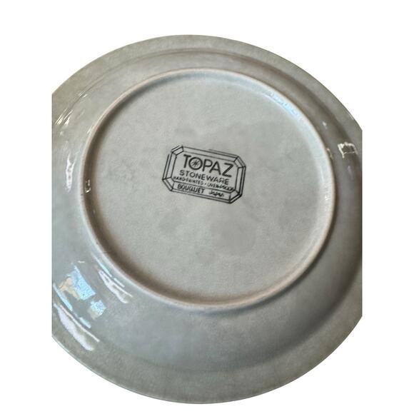 Vintage Hand Painted Stoneware Dinner Plate (3) Floral Design Retro Kitchenware - Picture 6 of 8